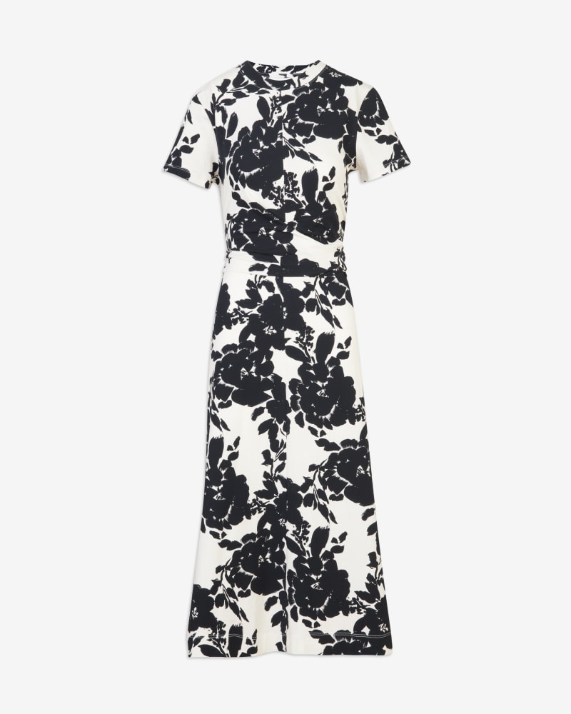 Front of a size 1X Mac Dress in Cream/Black Multi Shadow Bloom Multi by Tanya Taylor. | dia_product_style_image_id:322346